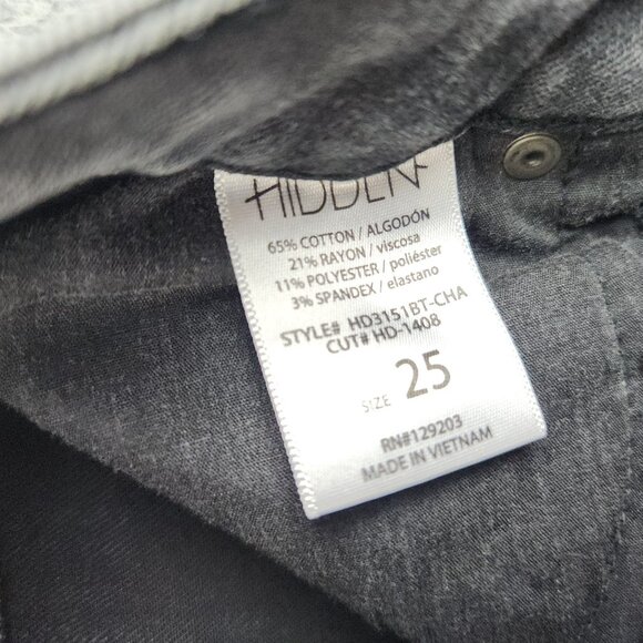 Hidden Ribcage Flare Jeans Women's Size 25 Distressed Cotton Blend Raw Hem - Picture 9 of 14